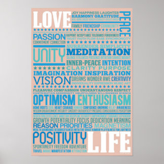 'Love Life' - Kunstontwerp inspireren en motiveren Poster