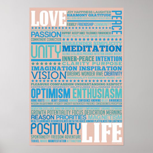 'Love Life' - Kunstontwerp inspireren en motiveren Poster (Voorkant)