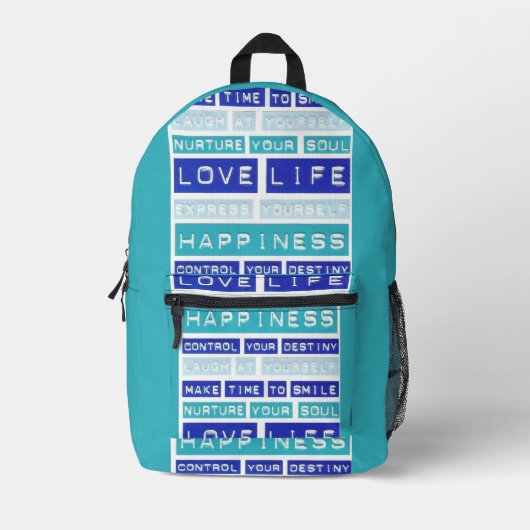 Love Life Motivational Citations Bleu sac à dos (Recto)