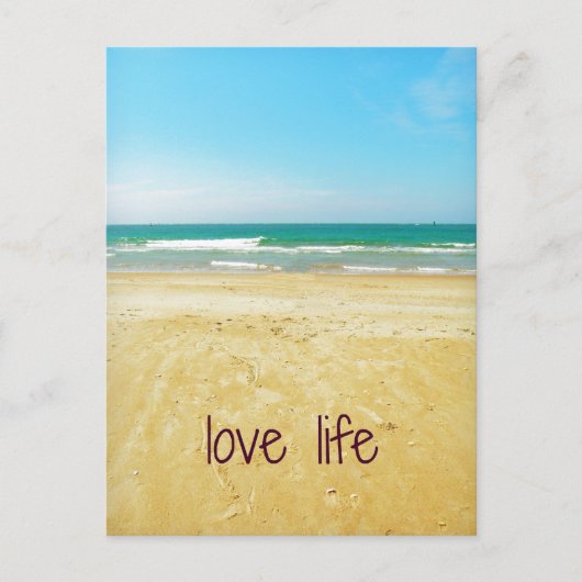 Love Life Quote met strandscène Briefkaart (Voorkant)