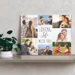 Love Life with You 7 Photo Collage - Blanc<br><div class="desc">Toile enveloppée élégante que vous pouvez personnaliser avec 7 de vos photos préférées. Le modèle est configuré pour vous permettre d'ajouter vos photos, en travaillant dans le sens des aiguilles d'une montre en haut à gauche. Le libellé manuscrit dit "aimer la vie avec vous" dans un script élégant et la...</div>