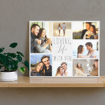 Love Life with You 7 Photo Collage - Marbre gris<br><div class="desc">Toile enveloppée chic que vous pouvez personnaliser avec 7 de vos photos préférées. Le modèle est configuré pour vous permettre d'ajouter vos photos, en travaillant dans le sens des aiguilles d'une montre en haut à gauche. Vos photos sont fixées sur un marbre d'aquarelle design en gris et blanc, visible sur...</div>