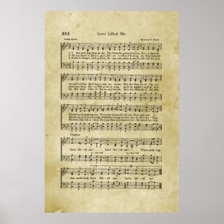 Love Lifot Me Gospel Sheet Music Poster