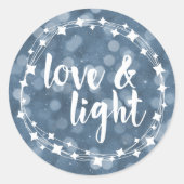 Love & Light Bokeh Hanukkah Ronde Sticker (Voorkant)