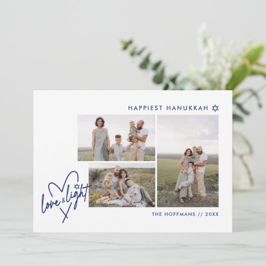 Love & Light Heart Hanoukka 3 Carte photo (Debout devant)