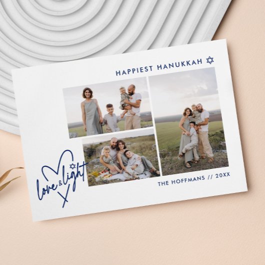 Love & Light Heart Hanoukka 3 Carte photo