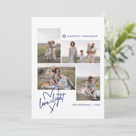 Love & Light Heart Hanoukka 4 Carte photo (Debout devant)