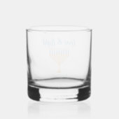 Love & Light Personalized Hanukkah Menorah Gift Whisky Glas (Achterkant)