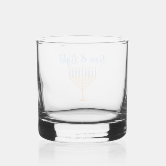 Love & Light Personalized Hanukkah Menorah Gift Whisky Glas (Achterkant)