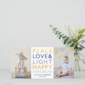 Love & Light Typography Hanoukka Carte photo (Debout devant)