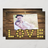 LOVE Lighters Photo Rustic Invitation (Devant / Derrière)
