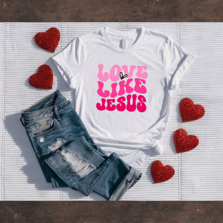 Love Like Jesus Retro Valentijnsshirt T-shirt
