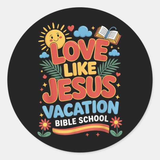 Love Like Jesus Vacation Bible School Vbs 2025 Chr Ronde Sticker (Voorkant)