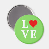 LOVE Lime Green Modern Magneet (Voorkant / Achterkant)