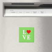 LOVE Lime Green Modern Magneet (Insitu (Vaatwasser))