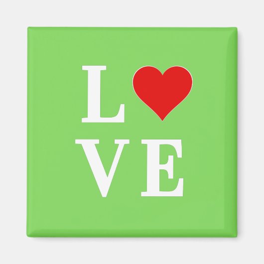 LOVE Lime Green Modern Magneet (Voorkant)