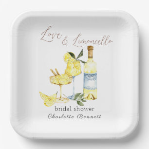 Love Limoncello Cocktail Vrijgezellenfeest Papieren Bordje