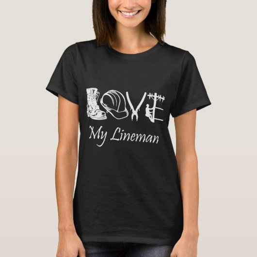 Love Lineman Electric Cable Lineman T-shirt (Voorkant)