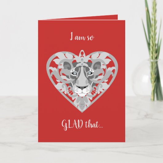 Love Lioness Locket (rouge) Carte Saint Valentin (Devant)