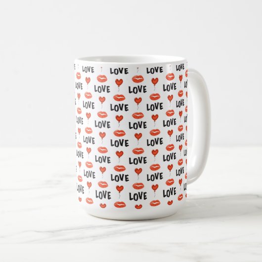 Love Lips and Hearts Coffee Mug (Devant droit)