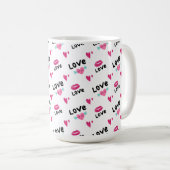 Love Lips and Hearts Coffee Mug (Devant droit)