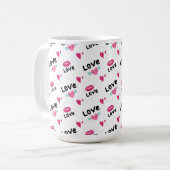 Love Lips and Hearts Coffee Mug (Devant gauche)