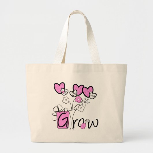 Love Live Laugh Grow Grote Tote Bag (Voorkant)