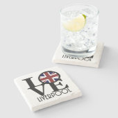 LOVE Liverpool Vlag Stenen Onderzetter (Zijkant)