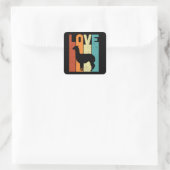 Love Llama Alpaca Vierkante Sticker (Tas)