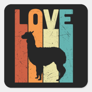 Love Llama Alpaca Vierkante Sticker