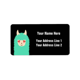 Love Llama Emoji Etiket