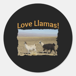 Love Llamas - Beste Vrienden Ronde Sticker