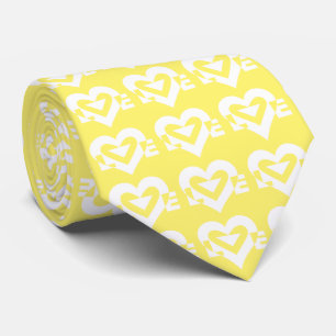 Love Logo, Cravate jaune et blanc