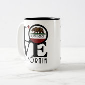 LOVE Long Beach California 15oz Tweekleurige Koffiemok (Voorkant links)