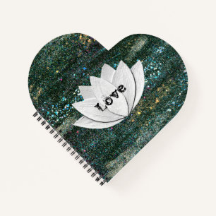 Love Lotus Flower Galaxy Heart Shape-laptop Notitieboek