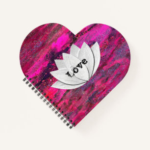 Love Lotus Flower Pink Galaxy Heart Shape-laptop Notitieboek