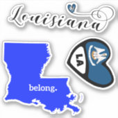 Love Louisiana, Feuille de Stickers Coupe Die (Devant)