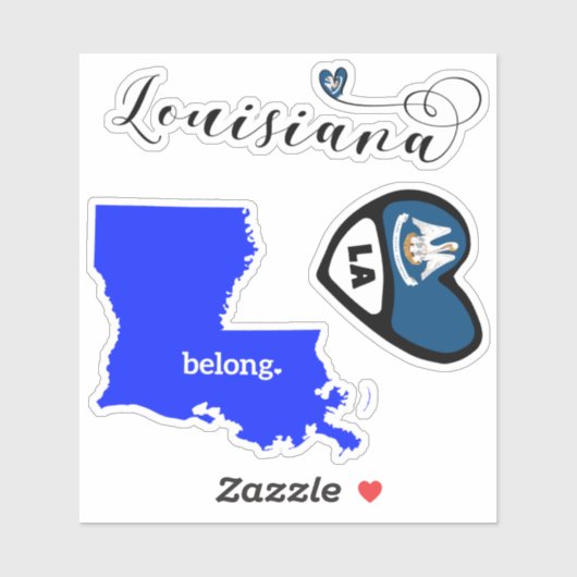 Love Louisiana, Feuille de Stickers Coupe Die (Feuille)