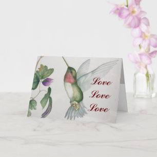 Love Love Love Love Hummingbird Carte Saint Valent