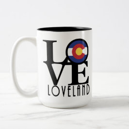 LOVE Loveland Colorado 15o Tweekleurige Koffiemok