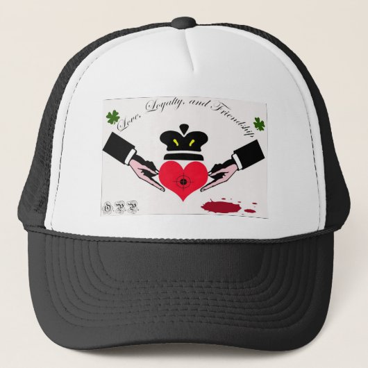 Love, Loyalty, Friendship Claddagh Trucker Pet (Voorkant)