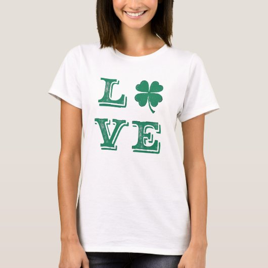 Love Lucky Clover Schattige Irish Shamrock T-shirt (Voorkant)