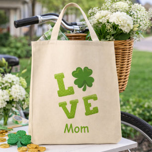 Love Ma Green Block Letters St Patricks Holiday Tote Bag