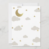 Love Maan en Terug Glitter Ster Wolken Baby Shower Kaart (Achterkant)
