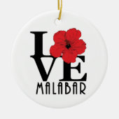 LOVE Malabar Florida Red Hibiscus Keramisch Ornament (Voorkant)