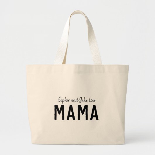 Love Mama | Modern Bold Kind Names Moederdag Grote Tote Bag (Voorkant)