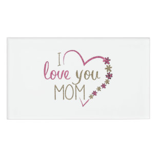 Love mama Moederdag Heart Naambadge