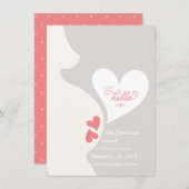 Love Maman's Tummy Twins Pregnancy Faire-part (Devant / Derrière)