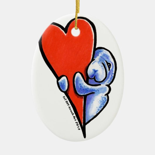 Love Manatees Keramisch Ornament (Voorkant)