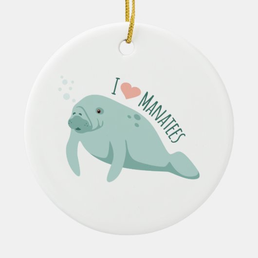Love Manatees Keramisch Ornament (Voorkant)